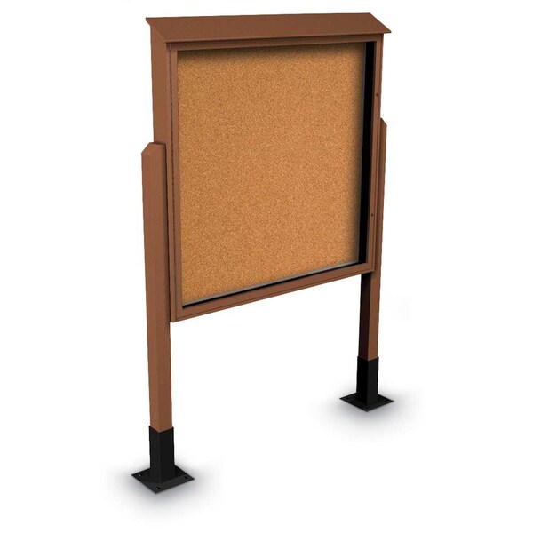 Sliding Door Indoor Enclosed Corkboard, 4